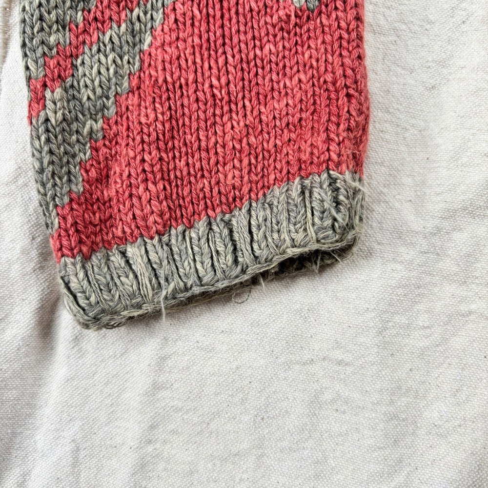 Vintage Lauren Ralph Lauren Southwestern Hand Knit Cardigan Red Blue M *READ* - Picture 7 of 8